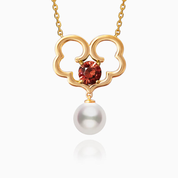 The Timeless Blessings Necklace - 18kt Yellow Gold with Spessartite Garnet