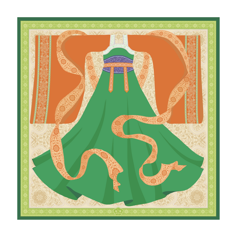 Tang Dynasty Grace Silk Scarf (55"x55") - Shen Yun Shop