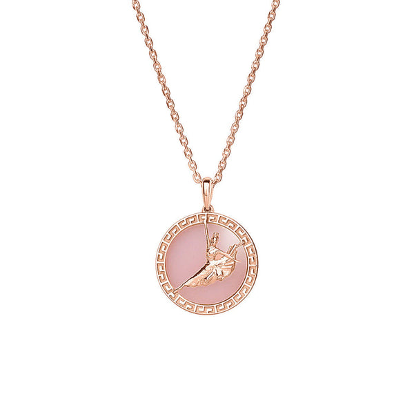 Divine Grace Pendant  -  18kt Rose Gold with Pink Opal