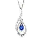 The Heavenly Phoenix Necklace - 18kt White Gold with Sapphire